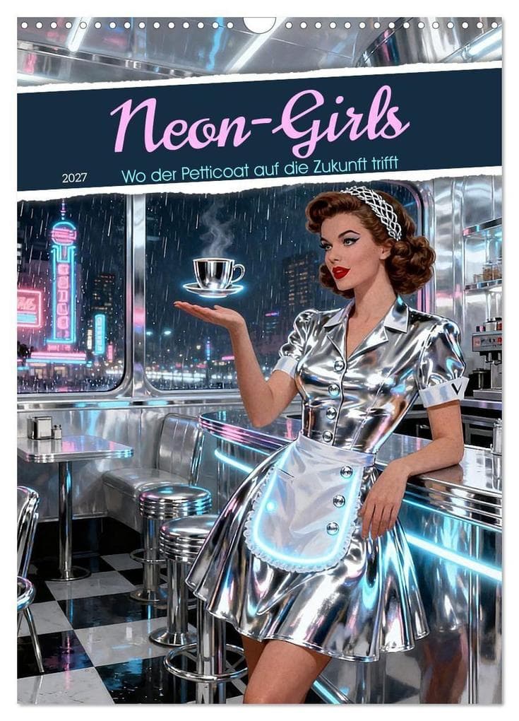 Neon-Girls (Wandkalender 2027 DIN A3 hoch), CALVENDO Monatskalender