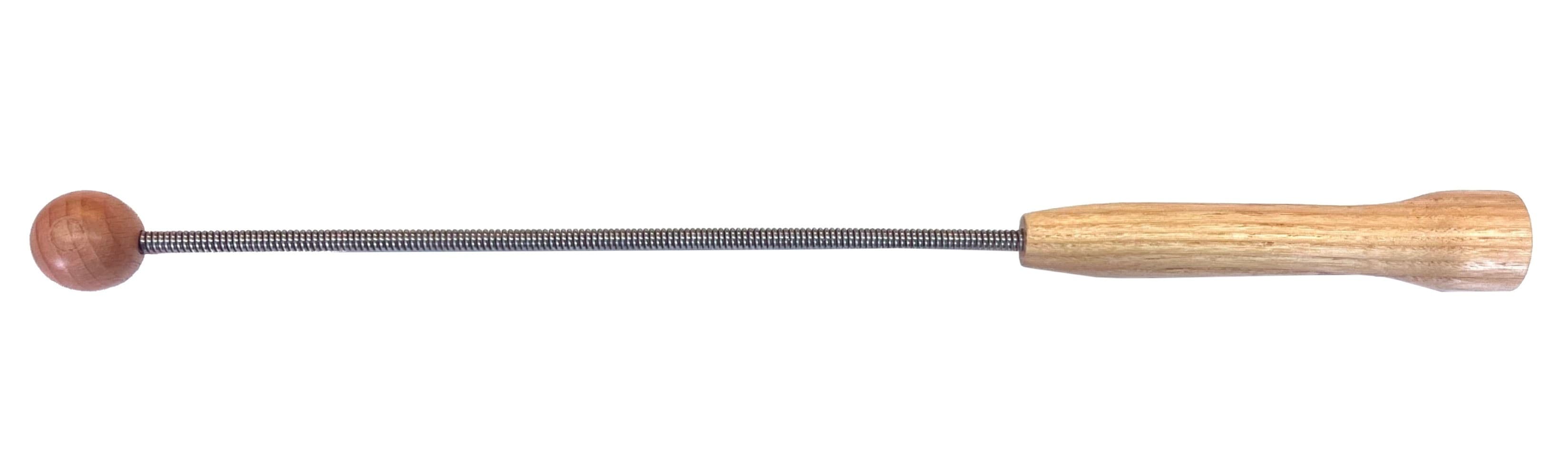 Taschenspiralrute aus Buchenholz und Messing (Ø2,5cm) 34cm, Kompakt: 7x15cm