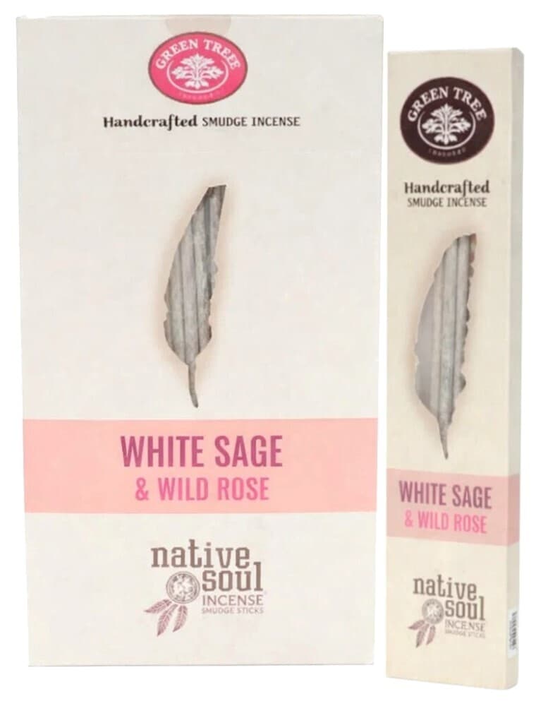 Green Tree Native Soul Smudge Incense "White Sage & Wild Rose" 15gr. (8 Sticks)