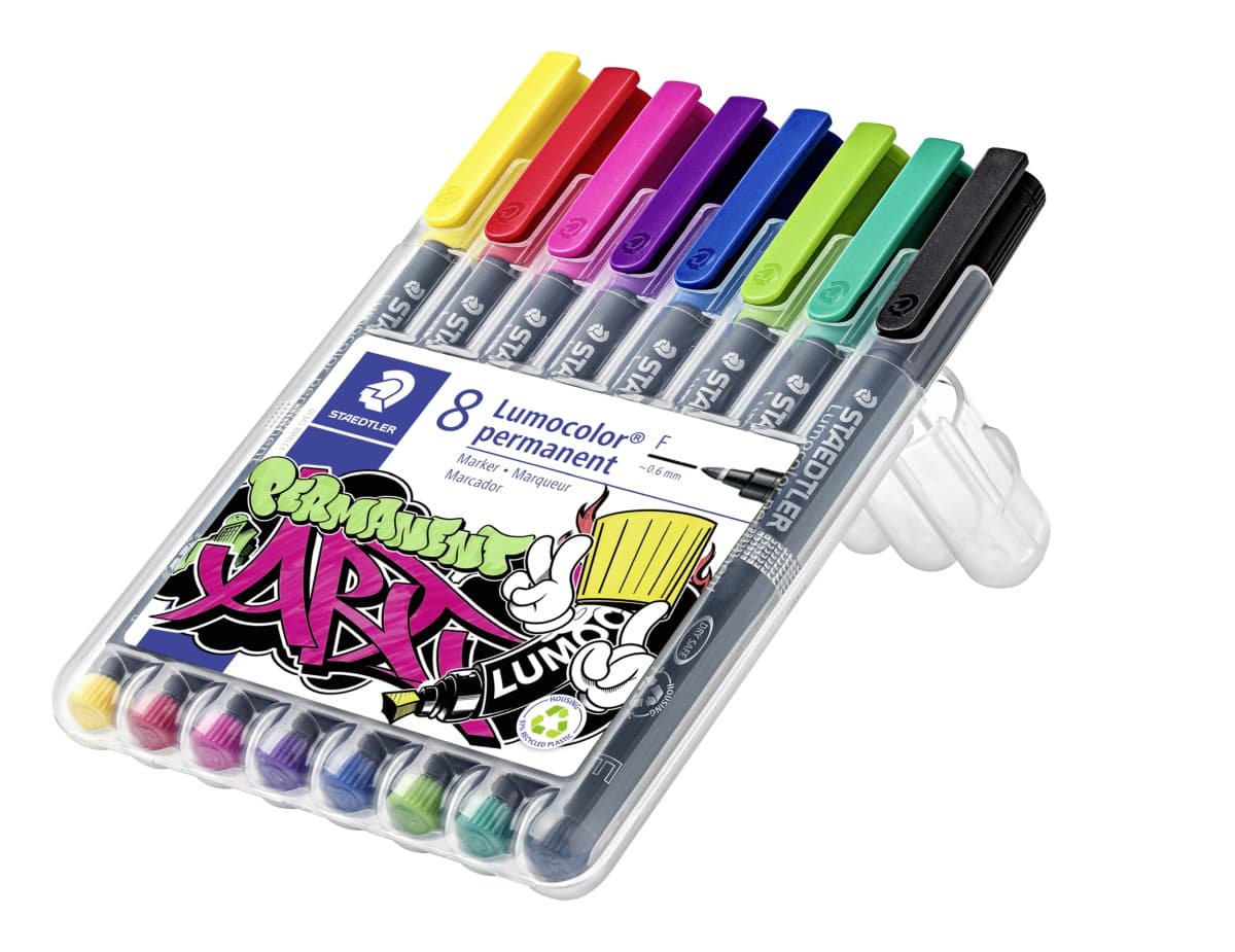 STAEDTLER Folienstifte Lumocolor F permanent, 8er Set