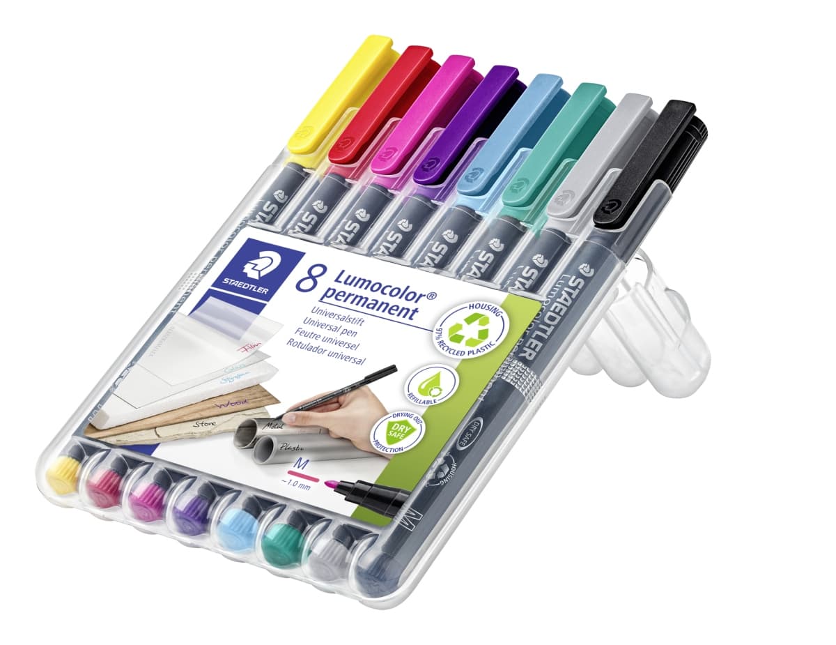 STAEDTLER Folienstifte Lumocolor M permanent, 8er Set
