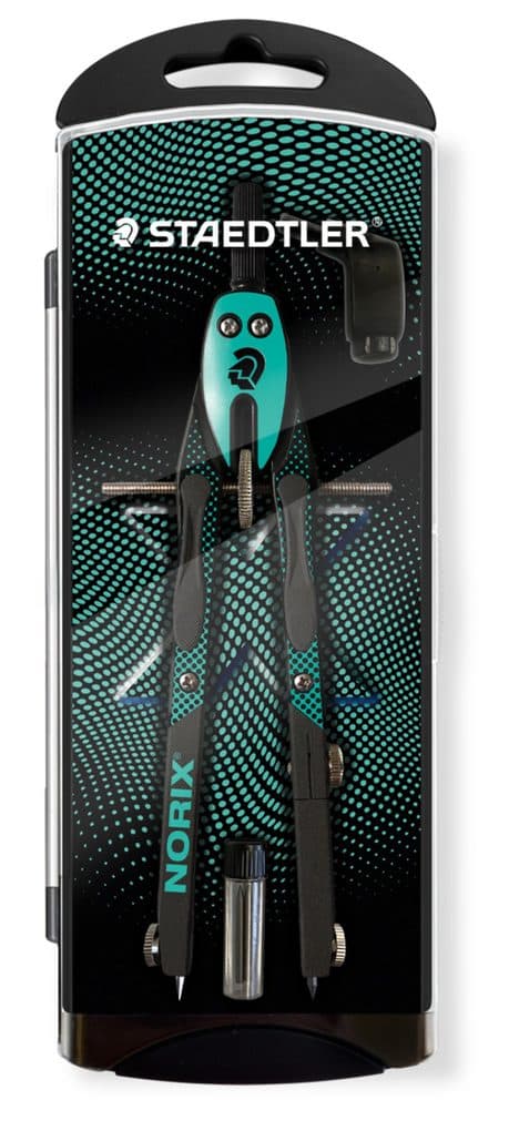 STAEDTLER NORIX 555 Zirkel, Schnellverstellzirkel grün, Max. Zeichenkreis: 350 mm