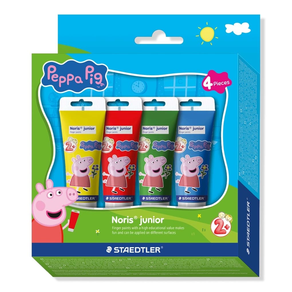 STAEDTLER Fingermalfarbe Noris junior Peppa, 4 Farben, 75ml Tuben