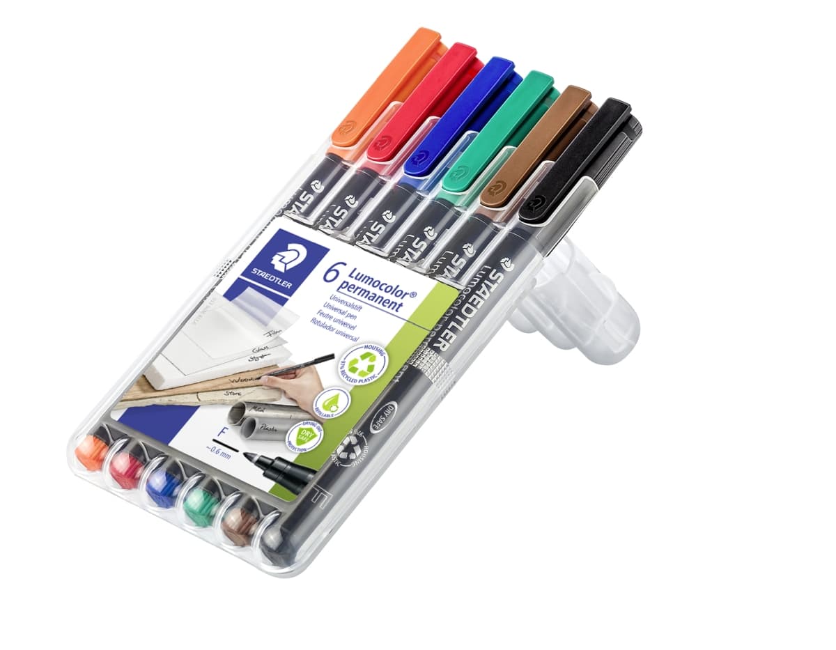 STAEDTLER Folienstifte Lumocolor F permanent, 6er Set