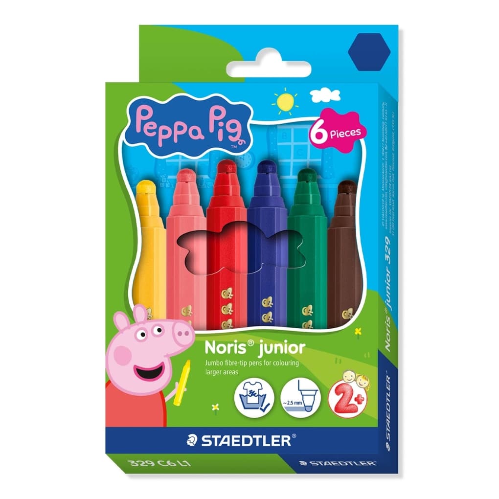 STAEDTLER Fasermaler Noris junior Peppa Pig, 6er Set