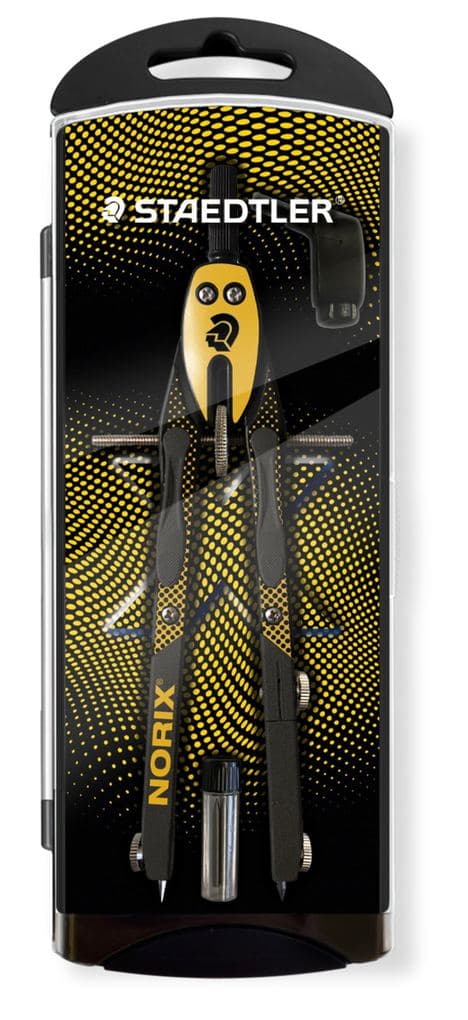 STAEDTLER NORIX 555 Zirkel, Schnellverstellzirkel gelb, Max. Zeichenkreis: 350 mm