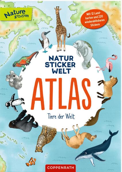 Natur-Stickerwelt - Atlas - Tiere der Welt