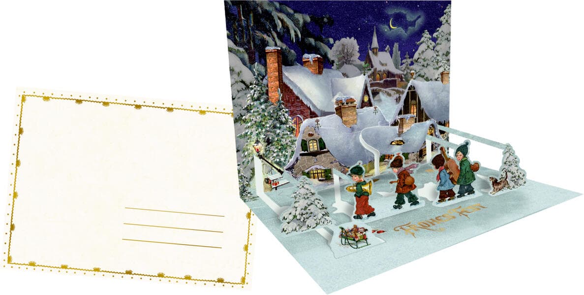 Pop-up-Grußkarte - Nostalgische Weihnachtszeit