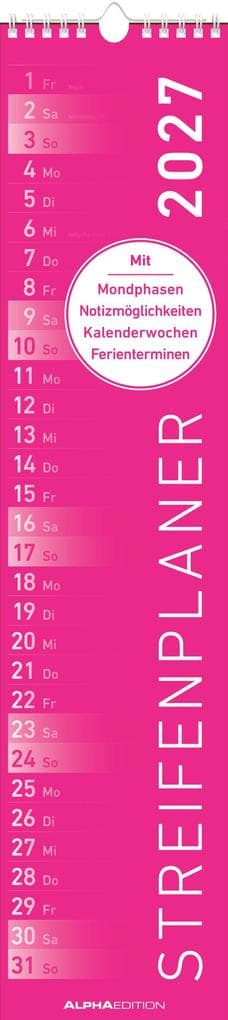 Streifenplaner PINK 2027