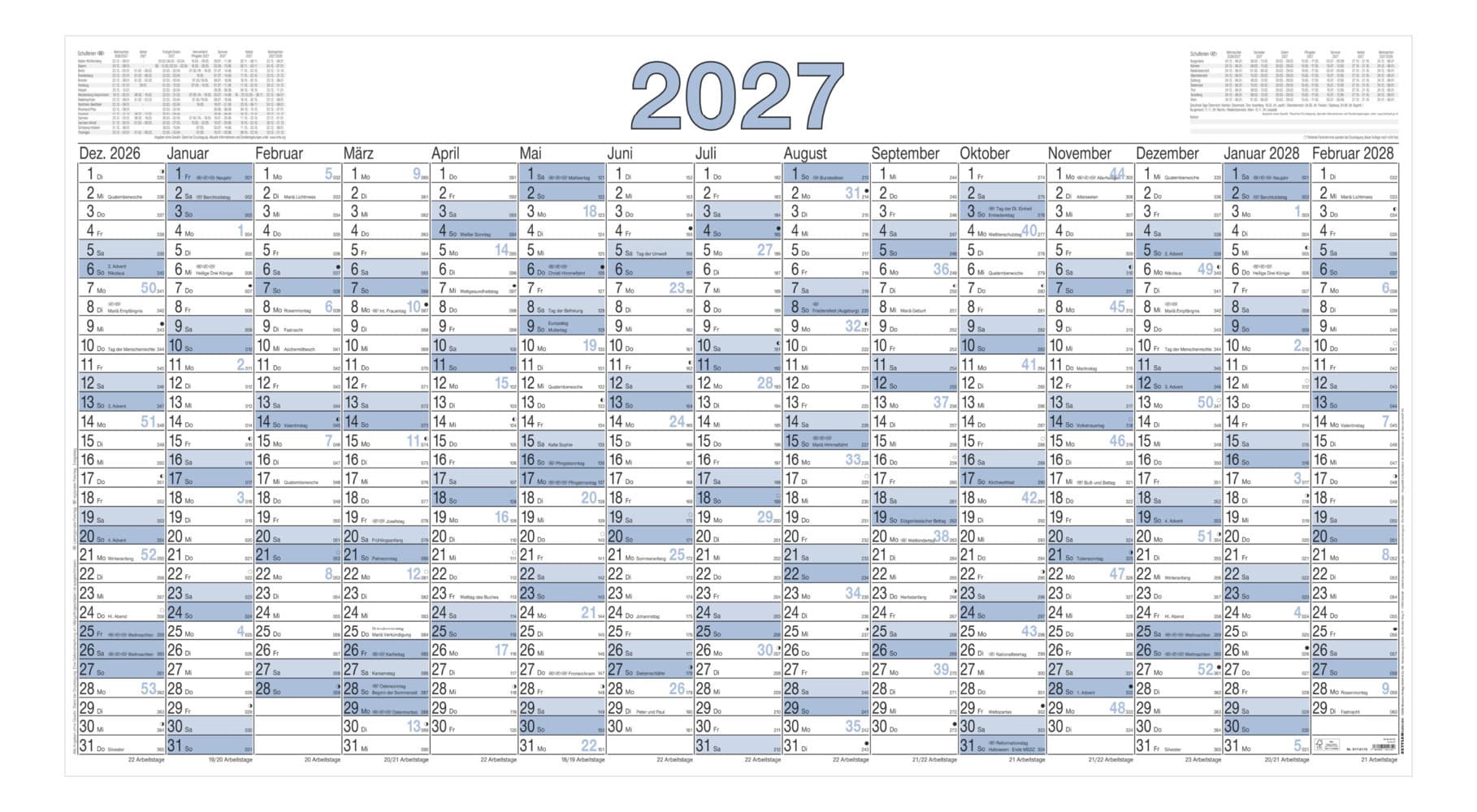 Plakatkalender 15 Mon 1 Stk. gerollt 2027