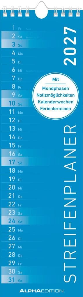 Streifenplaner Mini BLAU 2027