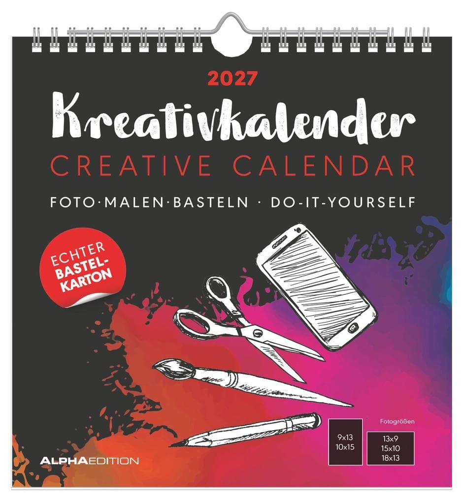 Kreativkalender M schwarz 2027