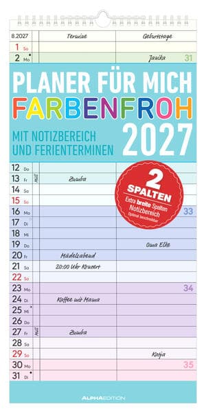 Planer für mich Farbenfroh 2027