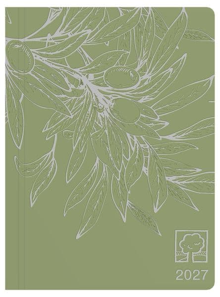 Taschenkalender 1T/1S olive Blauer Engel 2027