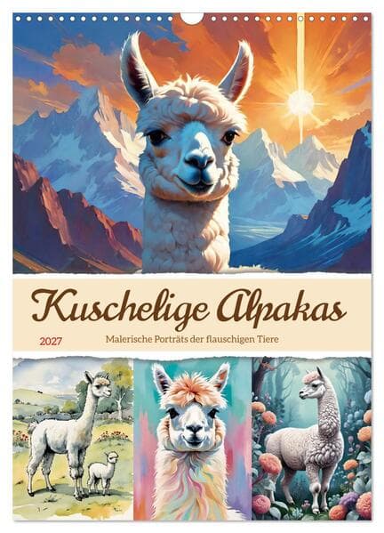 Kuschelige Alpakas (Wandkalender 2027 DIN A3 hoch), CALVENDO Monatskalender
