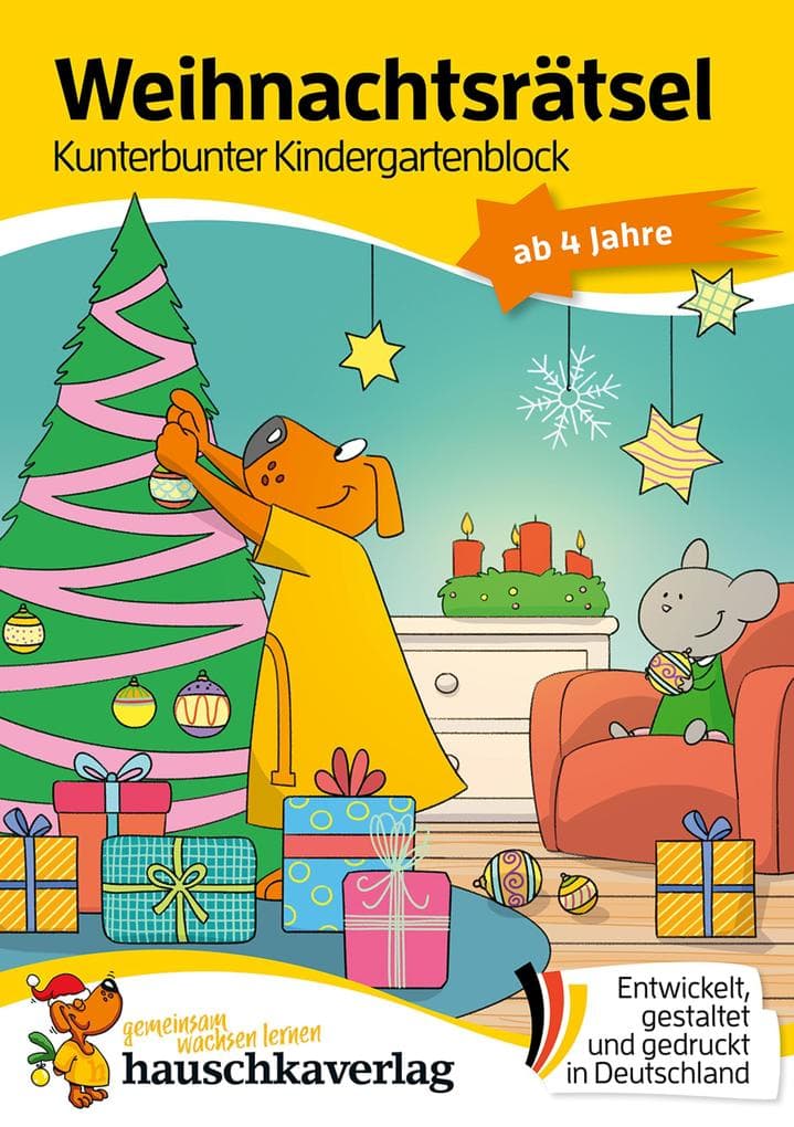 Weihnachtsrätsel - Kunterbunter Kindergartenblock ab 4 Jahre