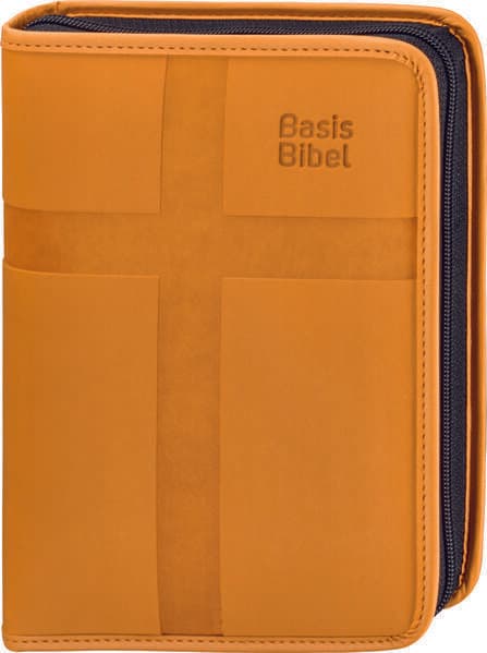 BasisBibel. Die Kompakte. Kunstlederhülle mit Reißverschluss. orange