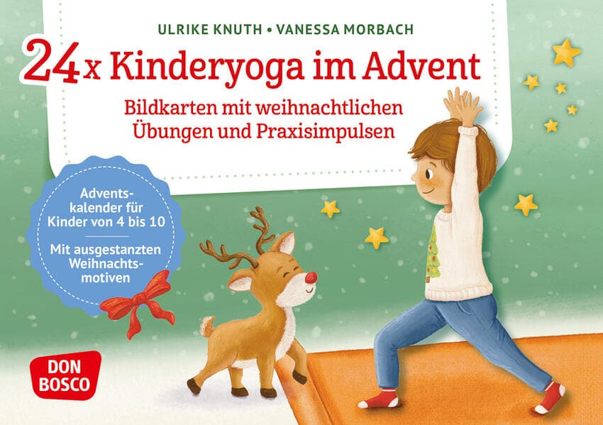 24 x Kinderyoga im Advent. Bildkarten mit weihnachtlichen Übungen und Praxisimpulsen
