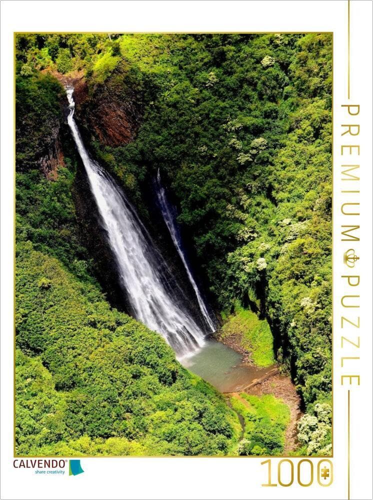 CALVENDO Puzzle Wasserfall "Jurassic Park" | 1000 Teile Lege-Größe 64x48cm Foto-Puzzle für glückliche Stunden