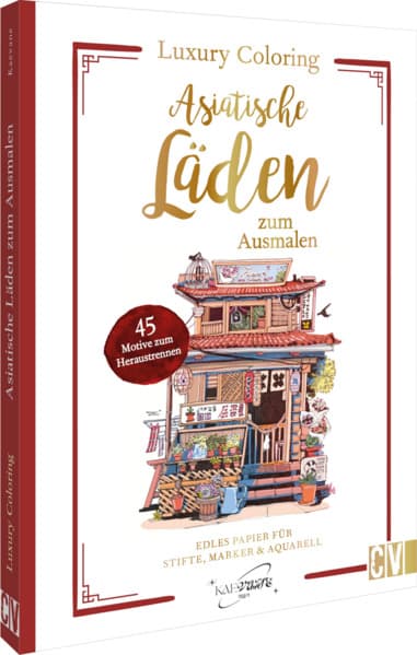 Luxury Coloring: Asiatische Läden zum Ausmalen