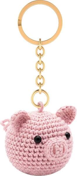 Glücksbringer Schlüsselanhänger, Schweinchen (gehäkelt)