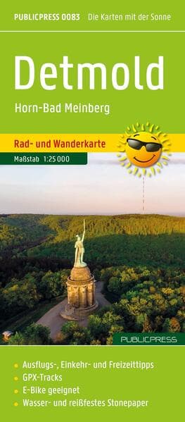 Publicpress Rad- und Wanderkarte Detmold, Horn-Bad Meinberg 1:25.000