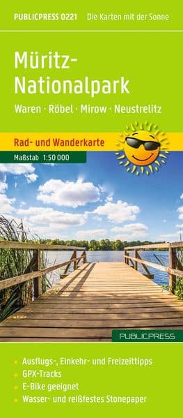 Publicpress Rad- und Wanderkarte Müritz-Nationalpark, Waren, Röbel, Mirow, Neustrelitz 1:50.000