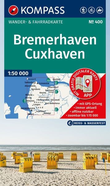 KOMPASS Wanderkarte 400 Bremerhaven-Cuxhaven 1:50.000