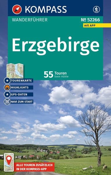 KOMPASS Wanderführer Erzgebirge, 55 Touren mit Extra-Tourenkarte