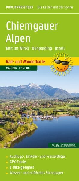 Publicpress Rad- und Wanderkarte Chiemgauer Alpen, Reit im Winkl, Ruhpolding, Inzell 1:35.000