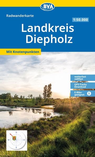 BVA Radwanderkarte Landkreis Diepholz mit Knotenpunkten 1:50.000