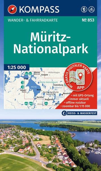 KOMPASS Wanderkarte 853 Müritz-Nationalpark 1:25.000