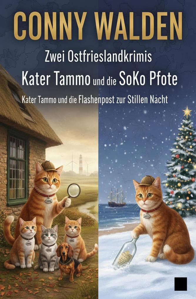 Zwei Ostfrieslandkrimis: Kater Tammo und die SoKo Pfote / Kater Tammo und die Flaschenpost zur Stillen Nacht