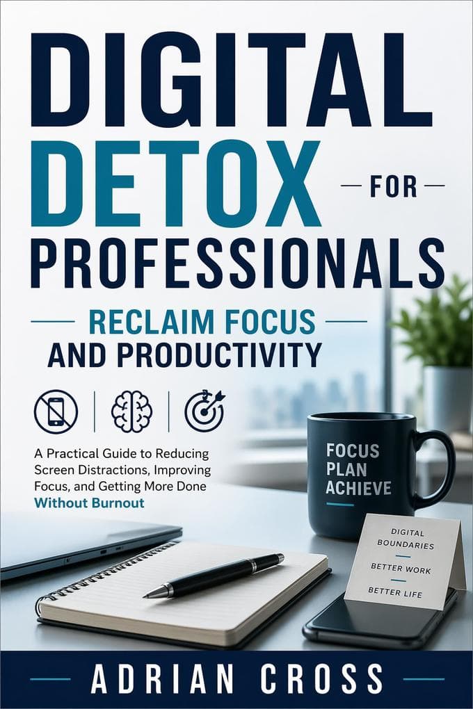 Digital Detox for Professionals: Reclaim Focus and Productivity : A Practical Guide to Reducing Screen Distractions, Improving Focus, and Getting More Done Without Burnout