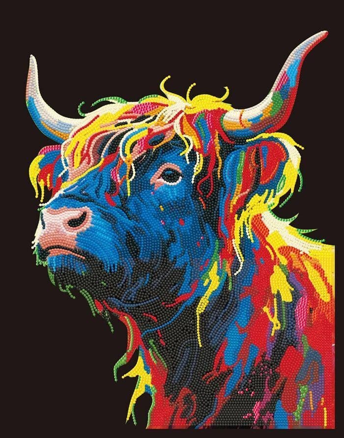 DIAMOND DOTZ - Diamond Painting Neon Schottisches Hochlandrind