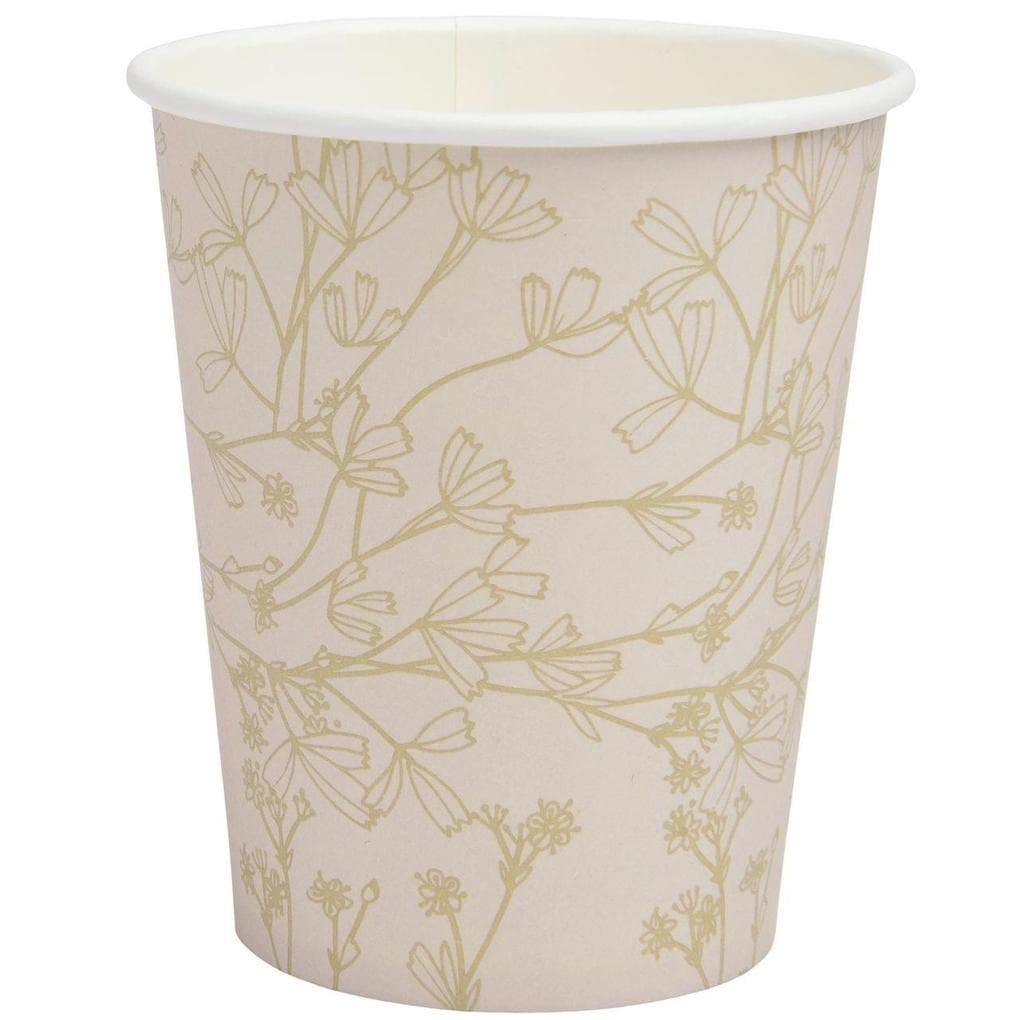 Pappbecher Blumen, Apricot/Gold, FSC MIX