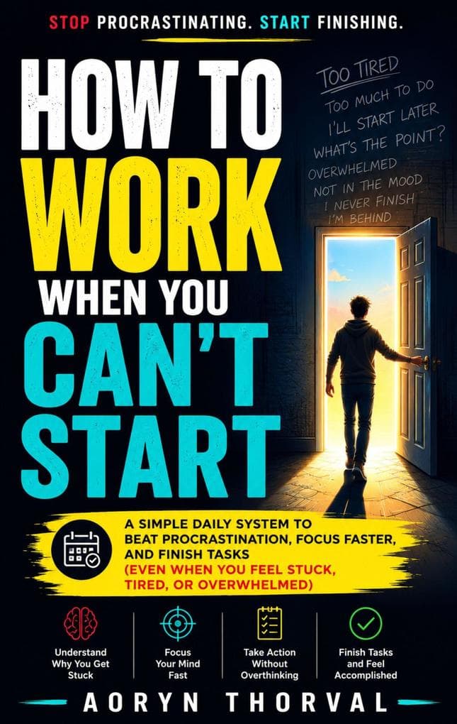 How to Work When You Can't Start: A Simple Daily System to Beat Procrastination, Focus Faster, and Finish Tasks (Even When You Feel Stuck, Tired, or Overwhelmed)
