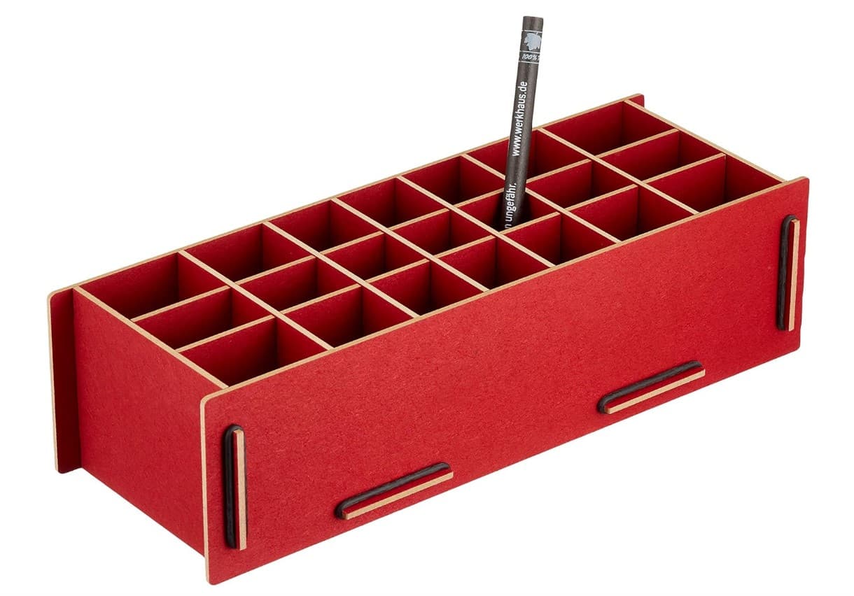 Werkhaus Stiftebox XL, dunkelrot, 29 x 11,5 x 8 cm