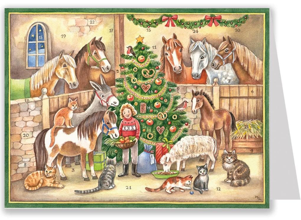 Postkarten-Adventskalender "Im Stall"