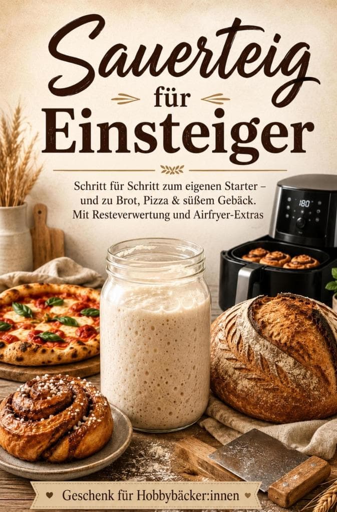 Sauerteig für Einsteiger Schritt für Schritt zum eigenen Starter - und zu Brot, Pizza & süßem Gebäck. Mit Resteverwertung und Airfryer-Extras