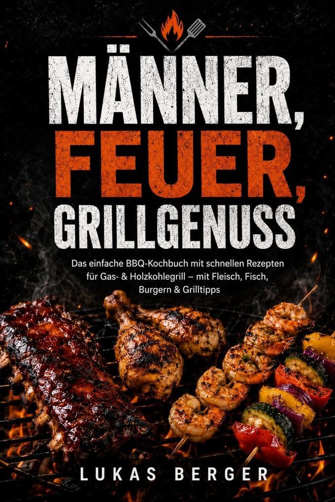 Männer, Feuer, Grillgenuss