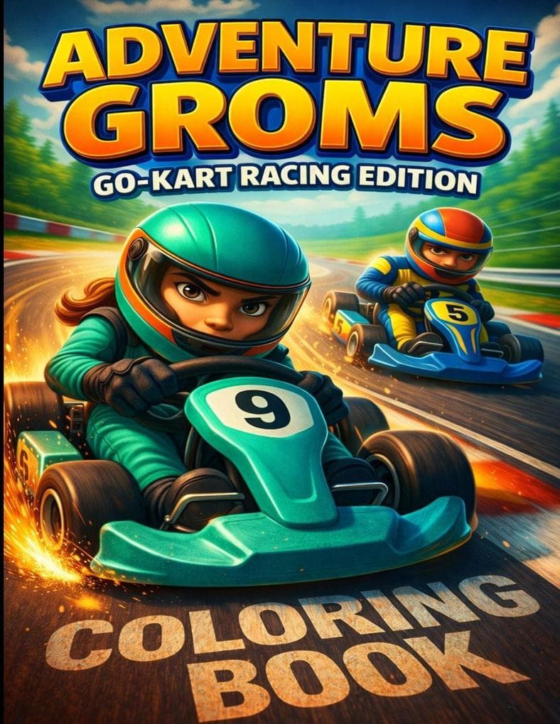 Go Kart Racing Coloring Book