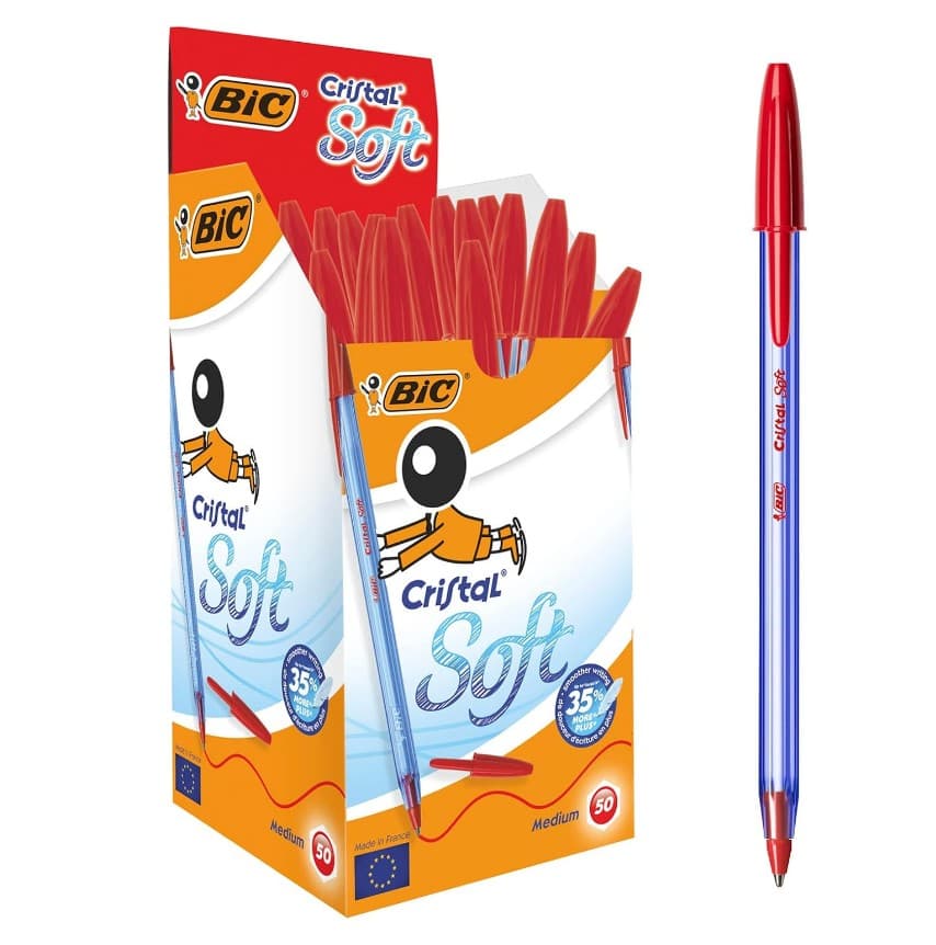 BIC Kugelschreiber Cristal Original Medium 0.35mm rot, 50er Set