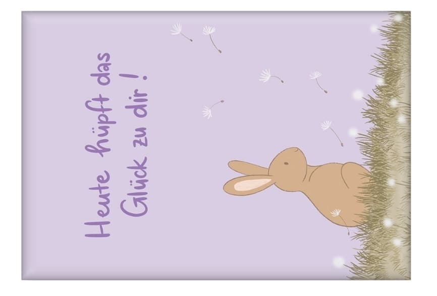 Magnet Hase Heute hüpft das Glück zu dir!"