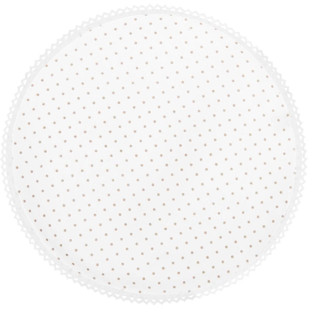 Platzsets mit Spitze, Weiß/ Graue Punkte, Rund, Ø30 cm