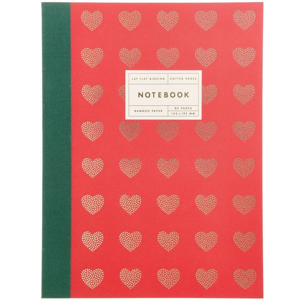 Notizbuch S, Herzen, Rot