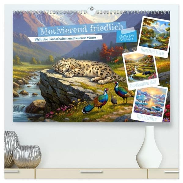 Motivierend friedlich (hochwertiger Premium Wandkalender 2027 DIN A2 quer), Kunstdruck in Hochglanz