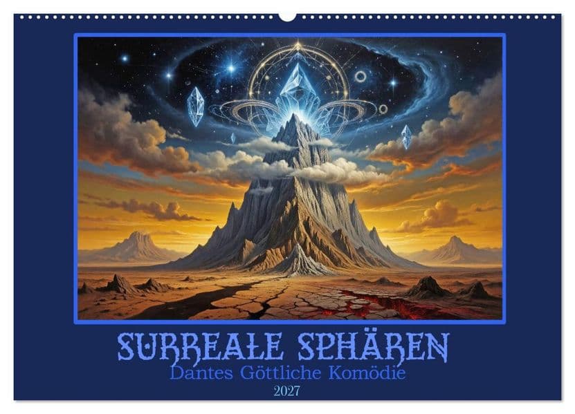 Surreale Sphären: Dantes Göttliche Komödie (Wandkalender 2027 DIN A2 quer), CALVENDO Monatskalender