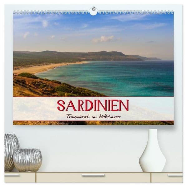 Sardinien Panoramakalender (hochwertiger Premium Wandkalender 2027 DIN A2 quer), Kunstdruck in Hochglanz