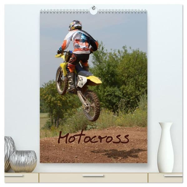 Motocross Terminplaner (hochwertiger Premium Wandkalender 2027 DIN A2 hoch), Kunstdruck in Hochglanz